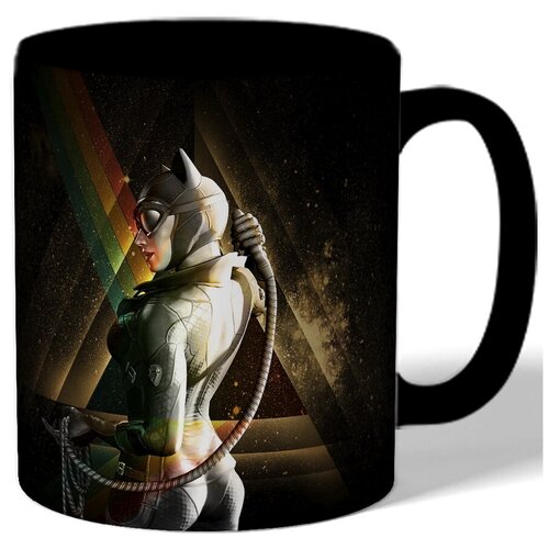 фото Кружка цветная с рисунком женщина-кошка drabs