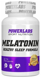 Powerlabs Мелатонин 3 мг успокоительное 60 капсул