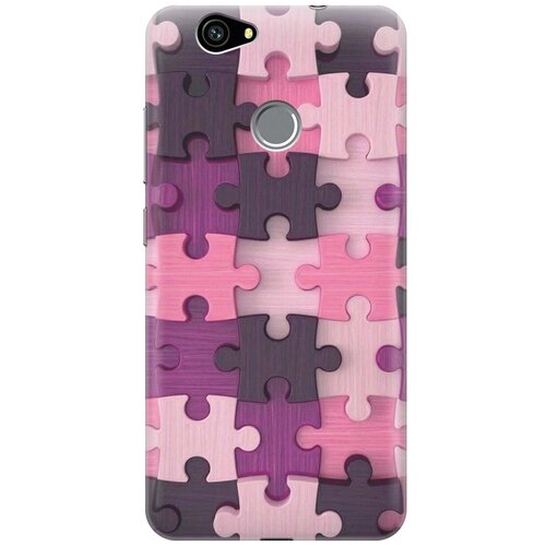 фото Силиконовый чехол на huawei nova / хуавей нова с принтом "сиреневый паззл" gosso