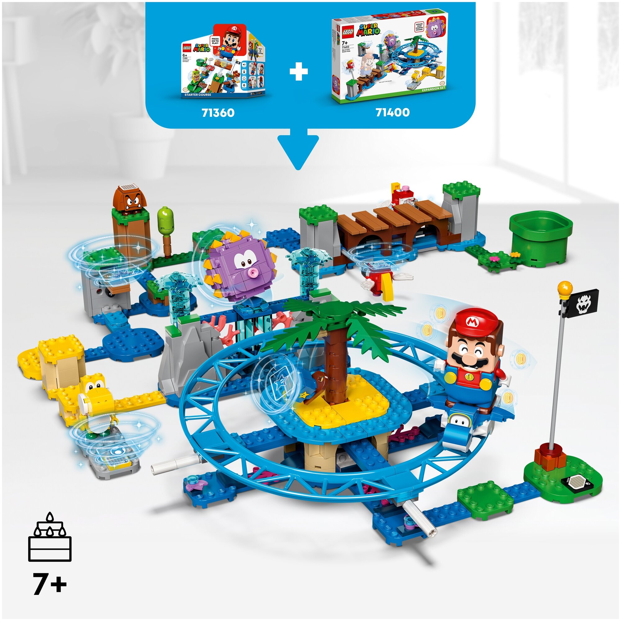 Конструктор LEGO Super Mario 71400 Дополнительный набор Пляжное веселье огромного ежа, 536 дет. - фото №5