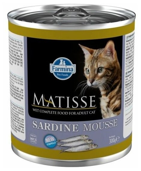 Корм консервированный для кошек Farmina Matisse, мусс с сардинами, 300 г, 1 шт.