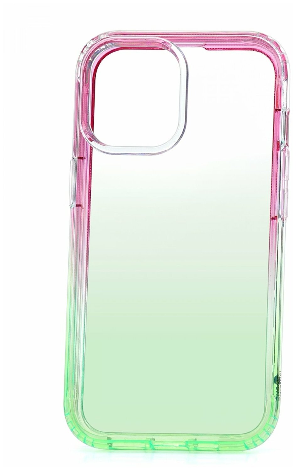 Чехол для Apple iPhone 12 / 12 Pro mini КRUЧЕ Gradient Green, силиконовый бампер с защитой камеры, пластиковый защитный кейс, прозрачная накладка