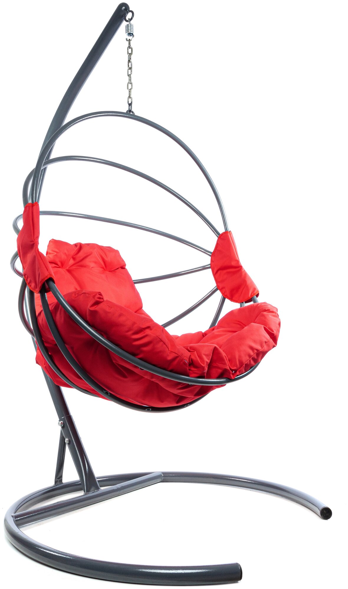 Подвесное кресло M-Group веер, разборный серый, красная подушка - фотография № 6