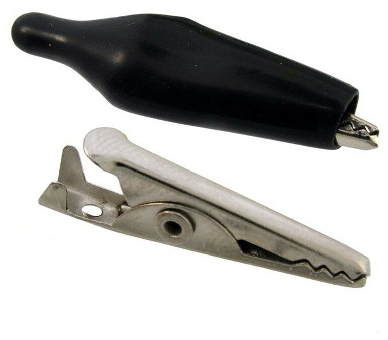 фото 8-0026 black Зажим "Крокодил" с изолятором 5А, 35.3мм (черный)