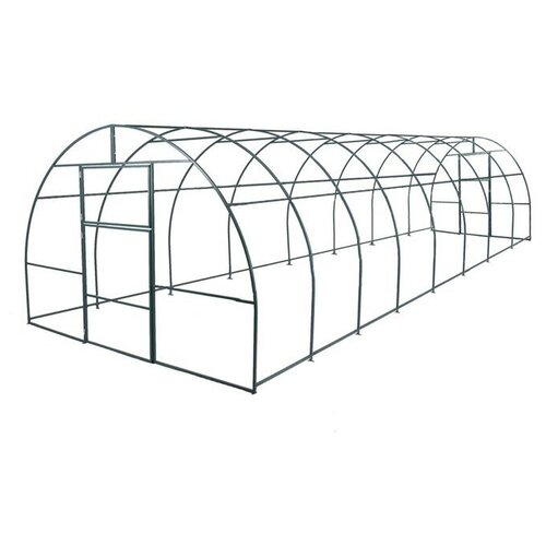 Каркас арочной теплицы, металлический, 8 × 3 × 2 м, садовый, сбор без сварки, половинчатые арки, профиль 20 × 20 мм