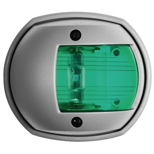 Навигационный огонь Compact 12 112.5°, правый/зеленый, 12V/10W, серый RAL 7042 (Osculati, )