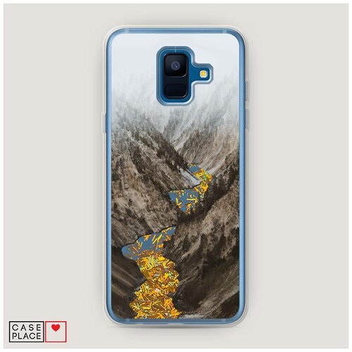 фото Чехол жидкий с блестками samsung galaxy a6 горная река case place