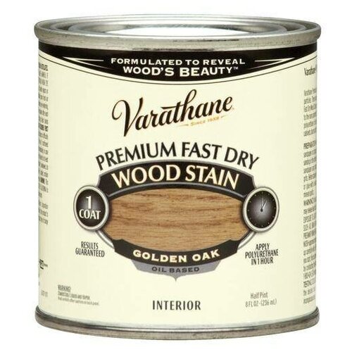 Varathane Premium Fast Dry Wood Stain тонирующее прозрачное масло для дерева (золотой дуб, 0,236 л)