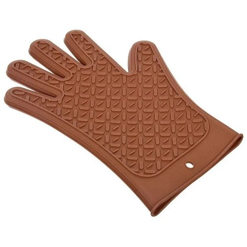 фото Прихватка-перчатка 27,5х18,5см термостойкая силикон (цвет:корчневый) marmiton