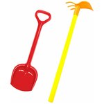 Игрушки для песочницы для снега Лопатка для песочницы 50 см красный + Мотыга детская садовая - изображение