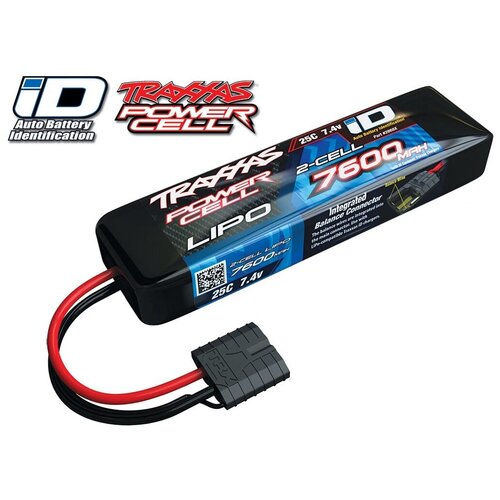 7600mAh 7.4v 2-Cell 25C LiPO Battery (iD Plug)