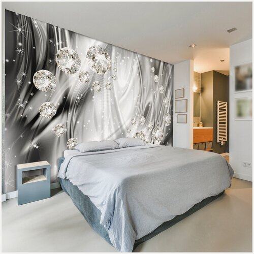 Изображение товара Фотообои / флизелиновые обои 3D бриллианты на серебристом шелке 4,08 x 2,7 м