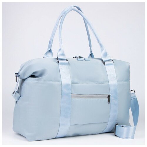 фото Сумка спортивная на молнии, 4 наружных кармана, цвет голубой nazamok