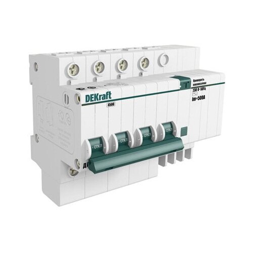 Дифференциальный автоматический выключатель ДИФ101 4 полюса, 32А, Тип AC, х-ка C, 30мА. 15023DEK DEKraft (3шт.)