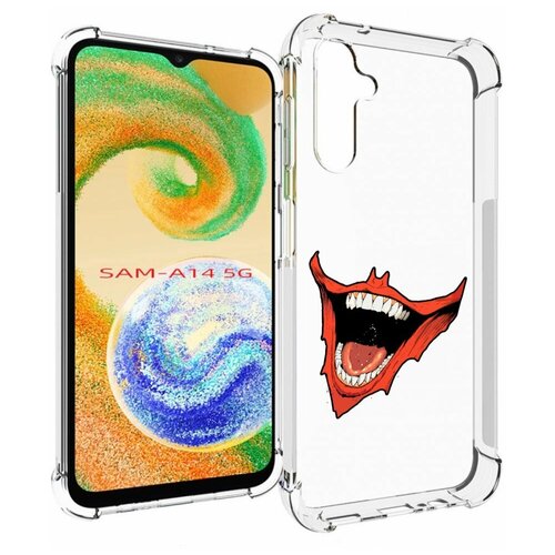 чехол mypads щупальца иллюзия для samsung galaxy a14 4g 5g задняя панель накладка бампер Чехол MyPads страшная-улыбка для Samsung Galaxy A14 4G/ 5G задняя-панель-накладка-бампер