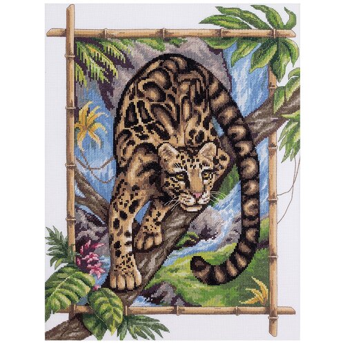 набор для вышивания panna j 1711 дымчатый леопард PANNA Набор для вышивания Дымчатый леопард (J-1711), 35.5 х 27 см