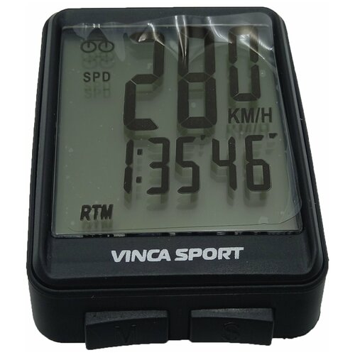 Велокомпьютер Vinca Sport, 12 функций, беспроводной, черный, V 1507 black/black q700 speedometer 5 5 odometer mileage hud head up display digital speed alarm mph kmh display projector auto electronics