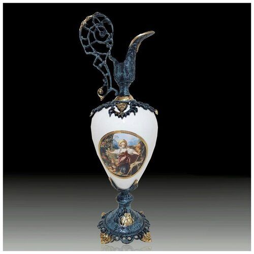 Ваза - кувшин с росписью в бронзовой оправе VR-8525-P