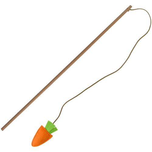 Удочка-дразнилка морковка с кошачьей мятой, цвет: оранжевый