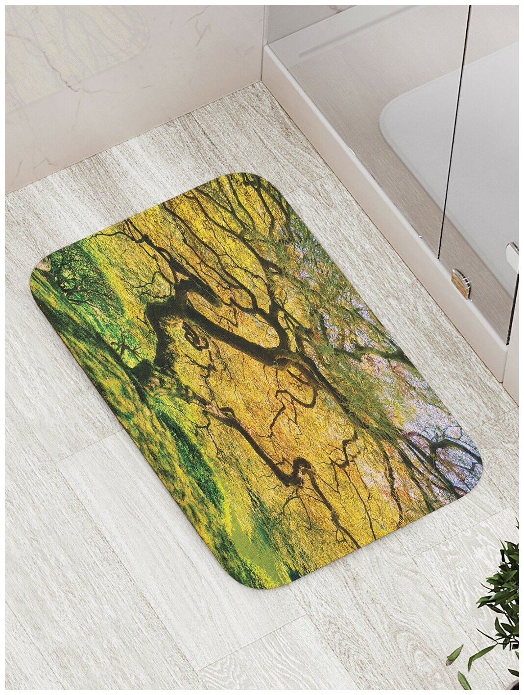 Коврик для ванной комнаты и туалета противоскользящий  Вечное дерево  52х77 см  JoyArty