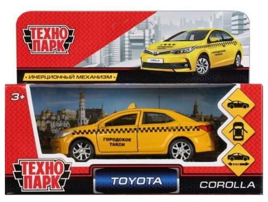 Машина "Toyota corolla Такси" 12 см металлическая инерционная