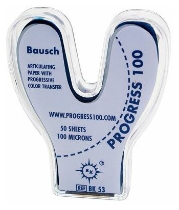 BK 53 артикуляционная бумага 50 листов синяя 100 мкм подкова 2519₽