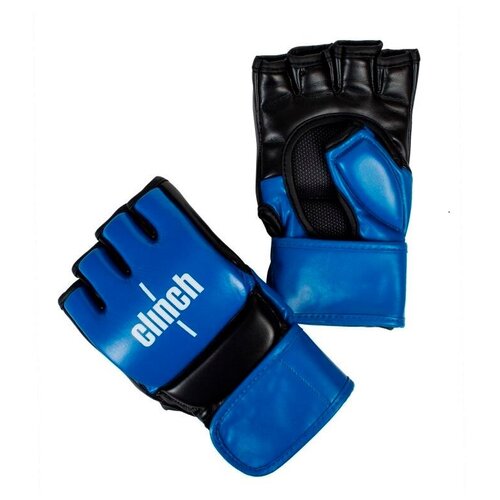Перчатки для смешанных единоборств Clinch MMA, цвет: сине-черный. Размер: S/M