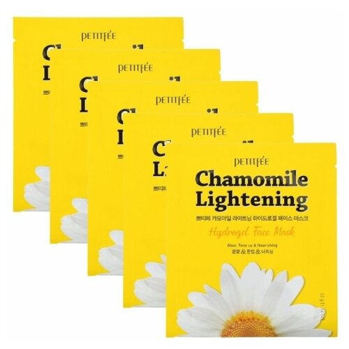 фото Гидрогелевая маска с ромашкой petitfee chamomile lightening hydrogel face mask, 5 шт