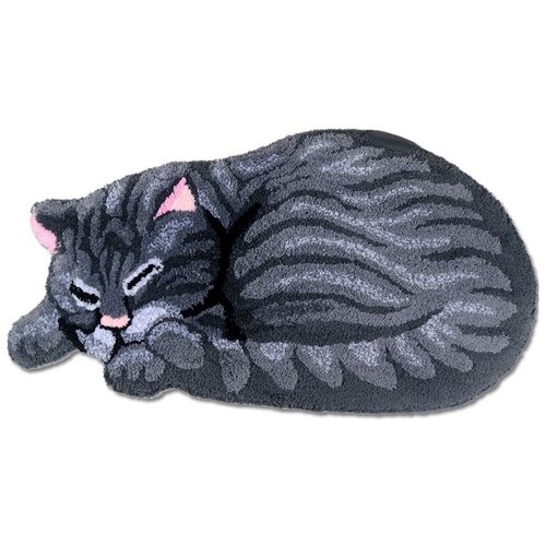 Коврик для ванной комнаты/гостиной/спальни/детской 84 см Carnation Home Fashions Sleeping Cat Grey