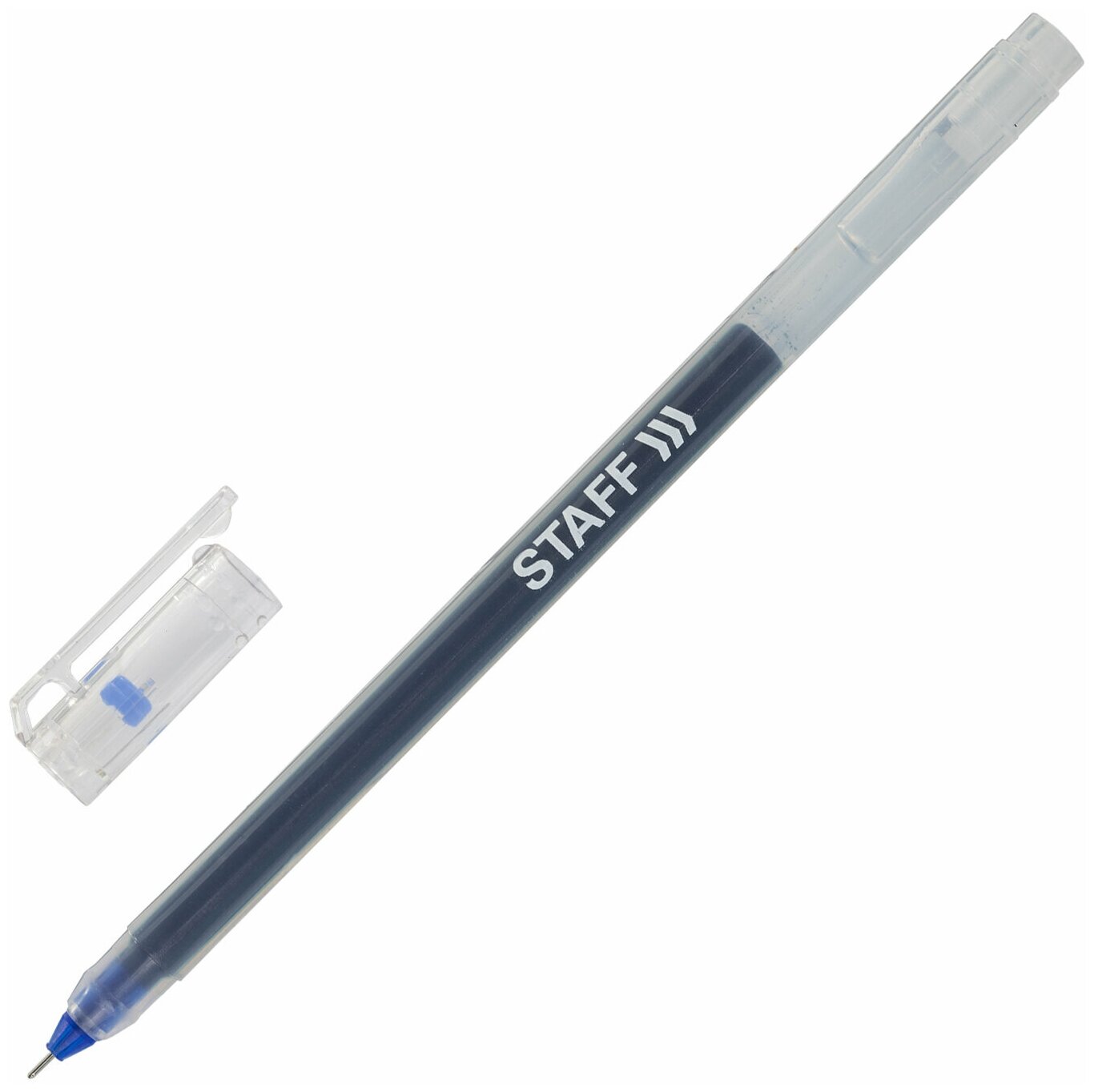 Ручка гелевая STAFF "EVERYDAY", синяя, длина письма 1000 м, игольчатый узел 0,5 мм, линия письма 0,35 мм, 143672