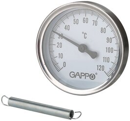 Термометр биметаллический GAPPO G1475 накладной с пружиной 1"-2" х 0-120°С