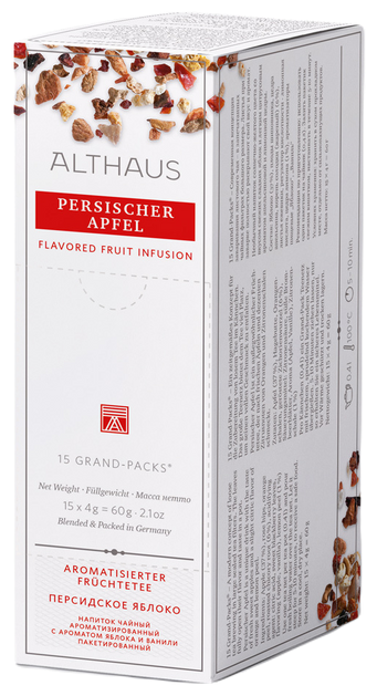 Чайный напиток фруктовый Althaus Persischer Apfel в пакетиках для чайника, 60 г, 15 пак.