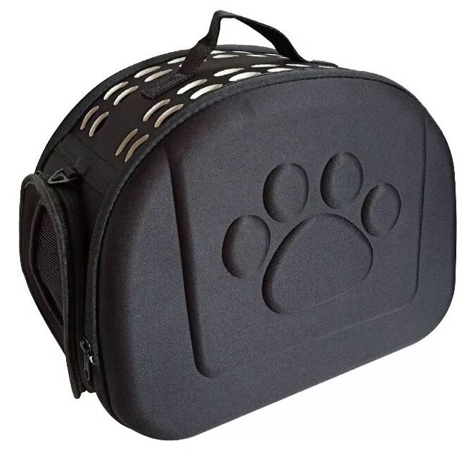 Складная сумка для переноски животных - кошек и собак, черная - фотография № 1