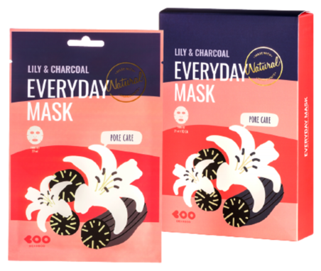 Dearboo Маска для лица «сужение пор» - Lily charcoal every day mask, 27мл