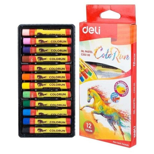 Масляная пастель Deli ColoRun EC20200 12 цветов картонная коробка/европодвес
