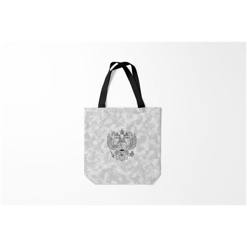 фото Сумка-шоппер / 40х40 см / патриотичные / патриотизм герб россии снежный камуфляж burnettie