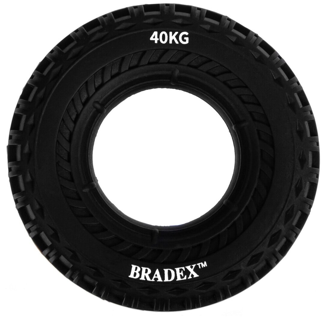 Кистевой эспандер, Bradex (фитнес-инвентарь, 40 кг, круглый с протектором, черный, SF 0569)