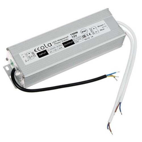 фото Блок питания для светодиодной ленты ecola led strip power supply, 150 вт, 220-12 в, ip67