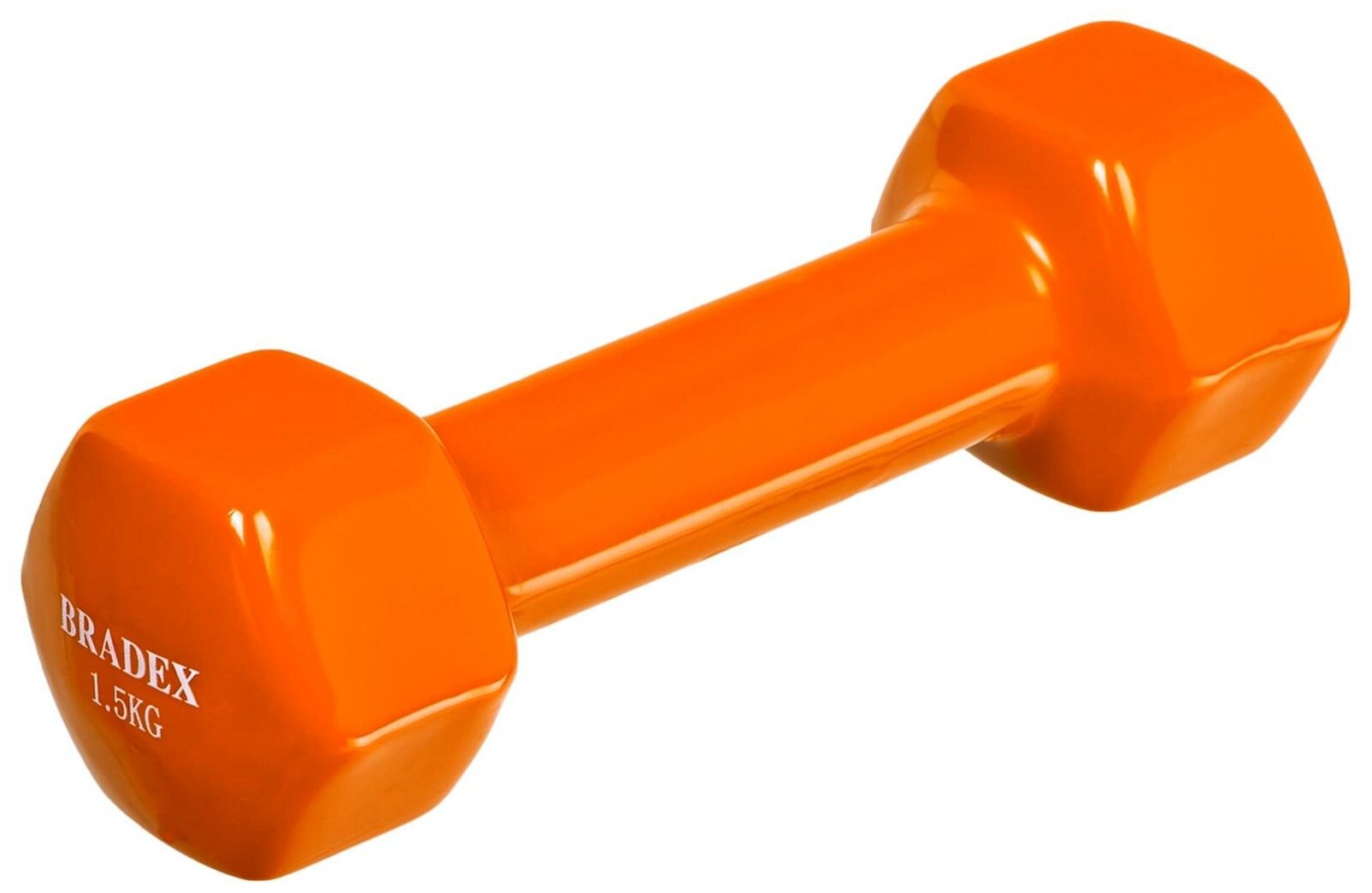 Гантель обрезиненная, 1,5 кг, Bradex (гантели для занятий спортом, оранжевая, SF 0534)