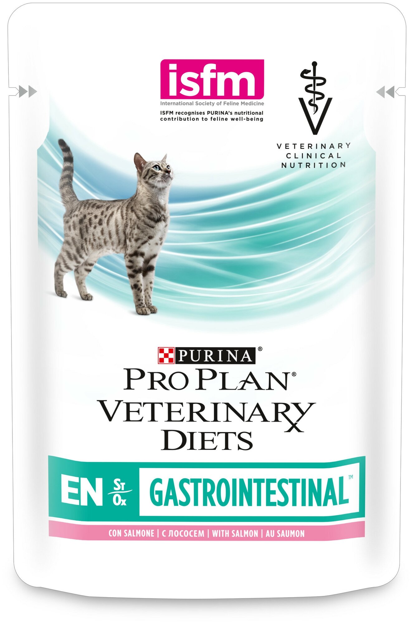 Влажный корм Pro Plan Veterinary Diets EN для взрослых кошек и котят для снижения нарушения всасывающей функции кишечника, с лососем (10 шт x 85 г)