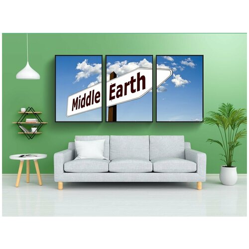 фото Набор модулных постеров для интерьера "средиземья, толкын, указатель" 60x90 см. в тубусе, без рамки lotsprints