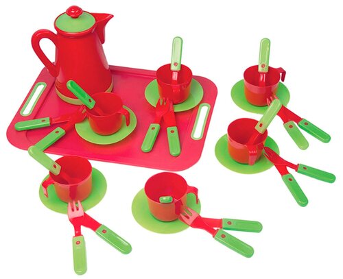Кухня детская игровая KINDER WAY детская посуда, тарелка детская, чайник детский, ложка детская, вилка детская, поднос