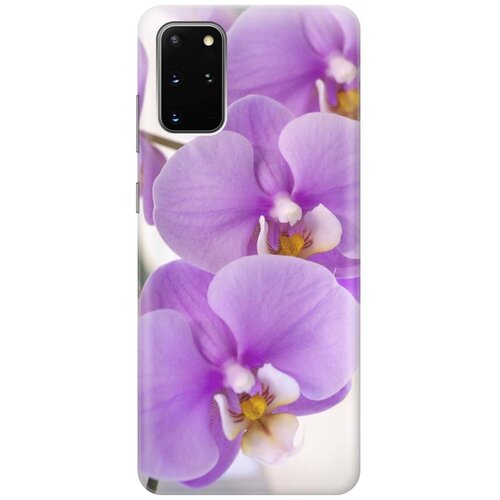 фото Ультратонкий силиконовый чехол-накладка для samsung galaxy s20+ с принтом "сиреневые орхидеи" gosso