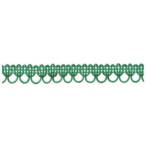 Тесьма Фестоны зеленый 1,5 см намотка 25 метров