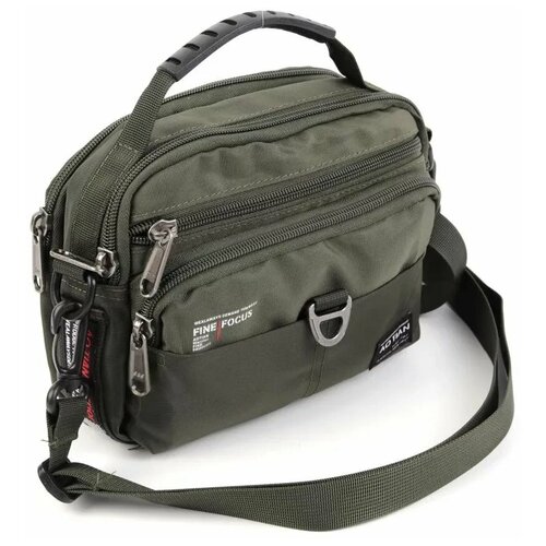 фото Мужская текстильная сумка через плечо и на пояс 8386 грин (109494) fuzi house