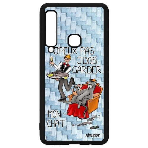 фото Противоударный чехол на мобильный // samsung galaxy a9 2018 // "не могу - сижу с котом!" рисунок повод, utaupia, голубой