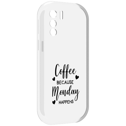 Чехол MyPads кофе и понедельник стал счастливым для UleFone Note 13P задняя-панель-накладка-бампер