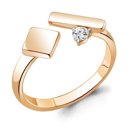 фото Кольцо из золочёного серебра aquamarine а68677а-п с фианитом diamant-online