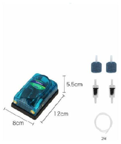 Компрессор для аквариума SB-348 - 2х4л/мин, 5 Вт двухканальный, до 200 литров - фотография № 2