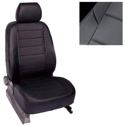 фото Чехлы из экокожи seintex для mitsubishi outlander xl 2006-2012 (черные, 86403)
